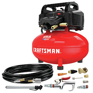 CRAFTSMAN-Air-Compressor,-6-gallon,-Pancake,-Oil-Free-with-13-Piece-Accessory-Kit-(CMEC6150K)